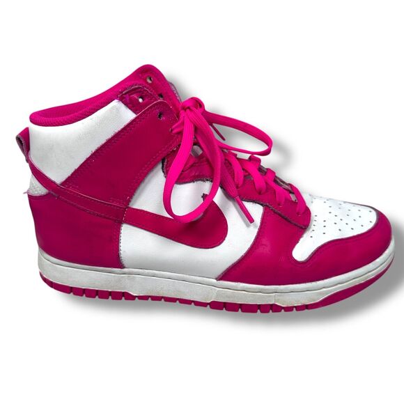 Nike Dunk High Sneakers Women's 9 Pink Prime White Lace Up Shoes DD1869-110 - Picture 1 of 9
